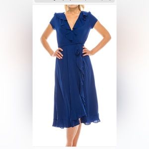 Ralph Lauren Wrap Dress with Ruffled Collar